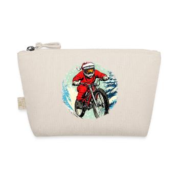 Weihnachten Biker / Mountainbike - Bio-Täschchen - Natur - Vorne
