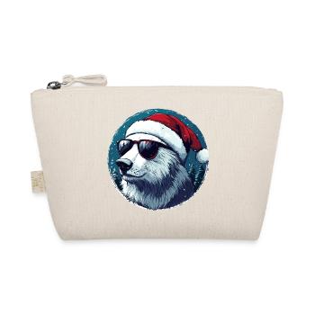 Ours polaire avec un bonnet de Père Noël et des lunettes de soleil - Trousse biologique - nature - Devant