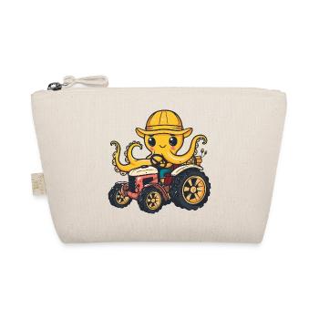 Oktopus Traktor Farmer - Bio-Täschchen - Natur - Vorne