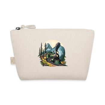 Steam Train Mountain Landscape - Organic Pouch - nature - Front