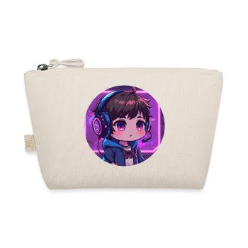 Neon Gaming Chibi mit Kopfhörern - Bio-Täschchen - Natur - Vorne