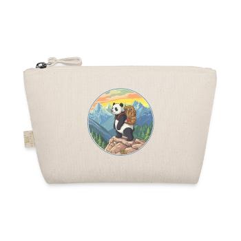 Cute Panda Hiking Camping Mountain Adventure - Organic Pouch - nature - Front