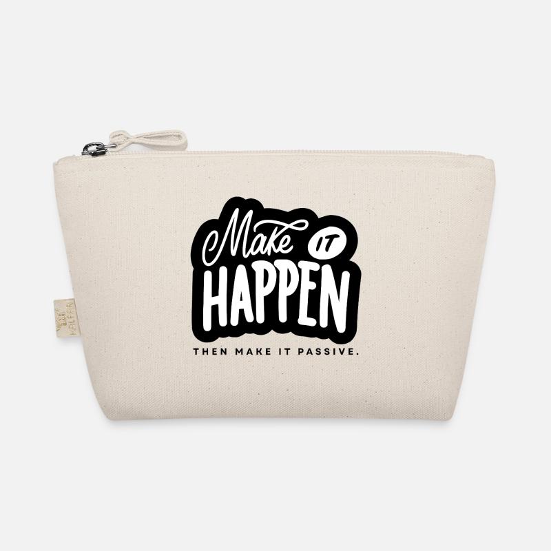 Make It Happen Typo Motivationsspruch - Bio-Täschchen - Natur