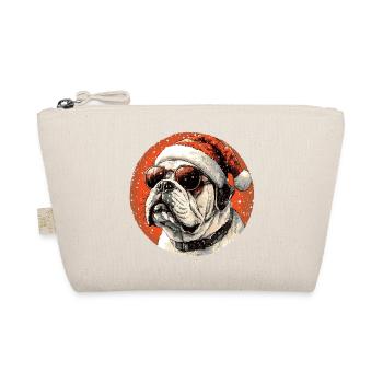 Bulldog Santa Hat Sunglasses - Organic Pouch - nature - Front