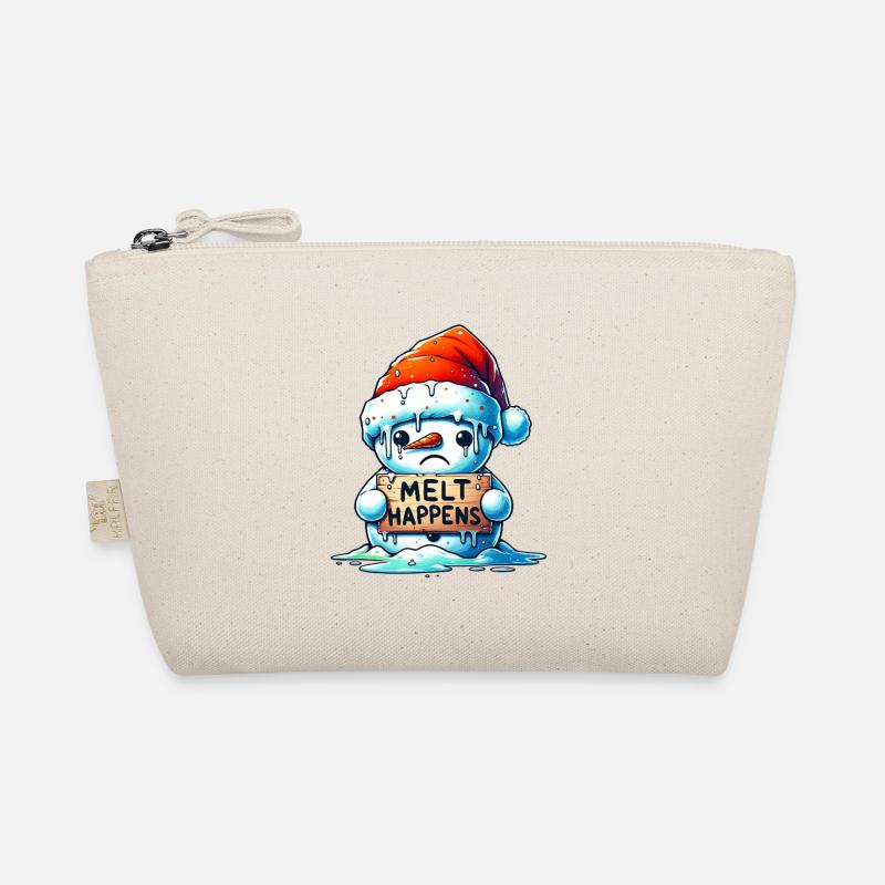 Melting snowman funny winter design Organic Pouch