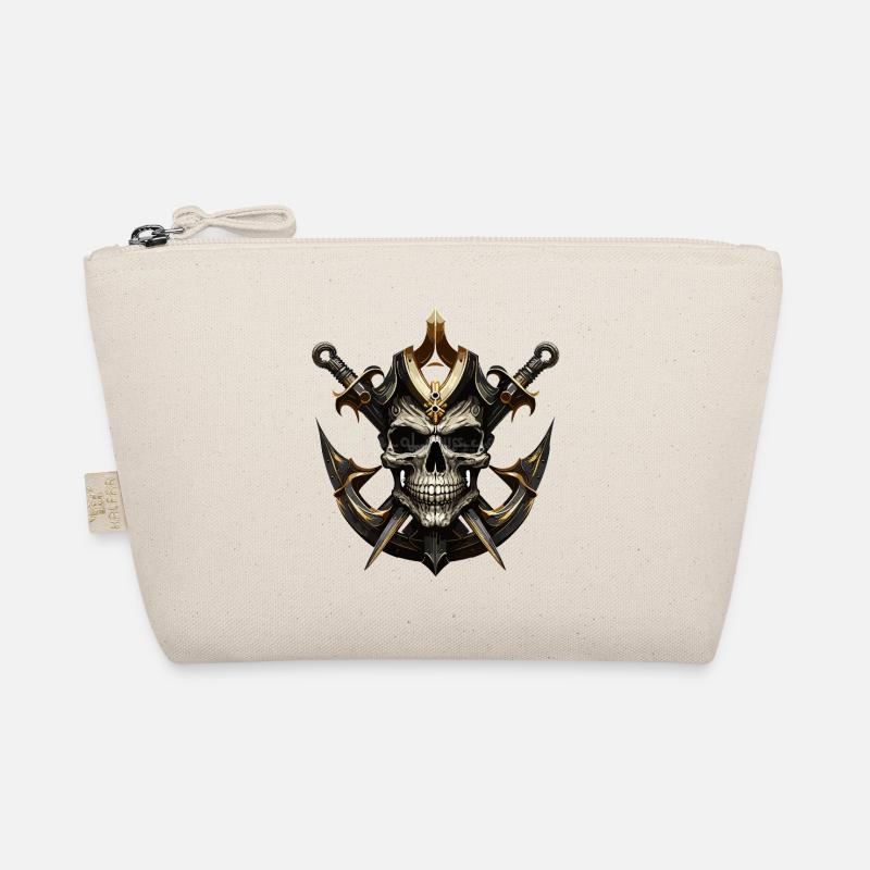 Skull Warrior with Swords Organic Pouch