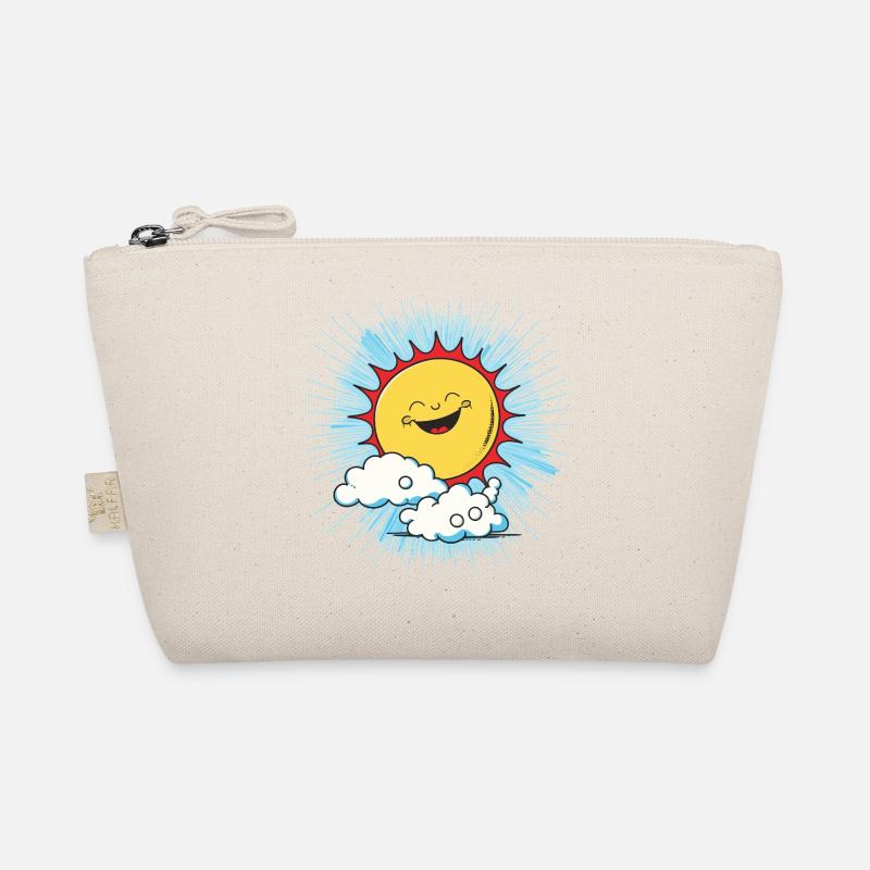 Smiling sun above clouds Organic Pouch