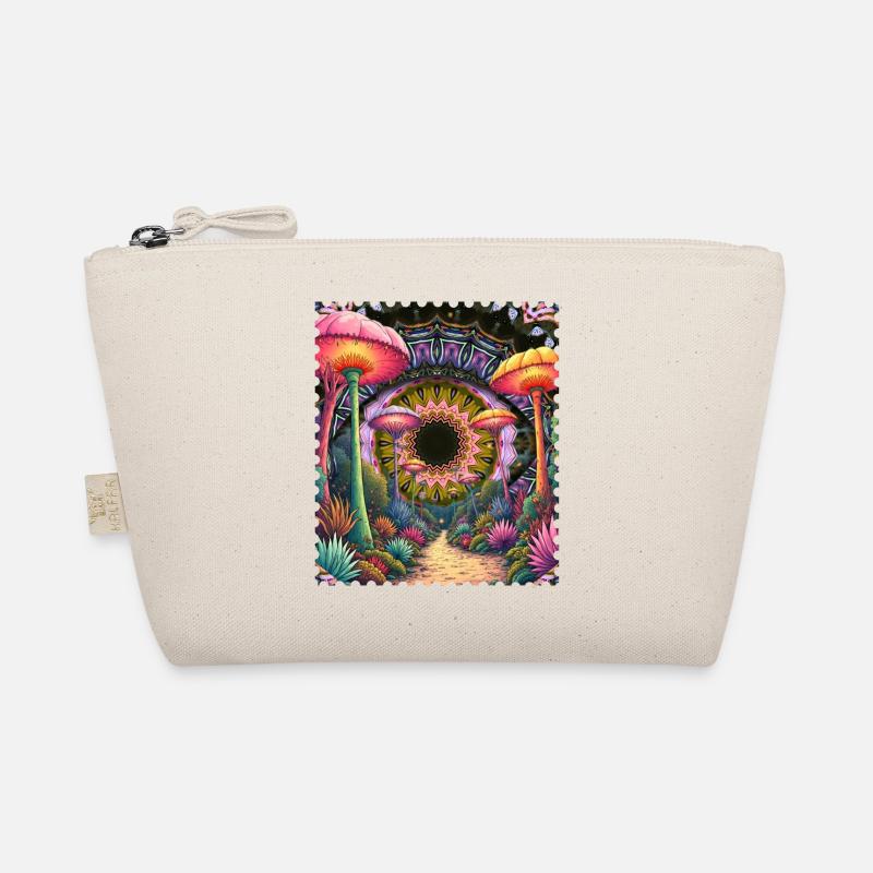 Psychedelic Mushroom Trail Mandala Organic Pouch