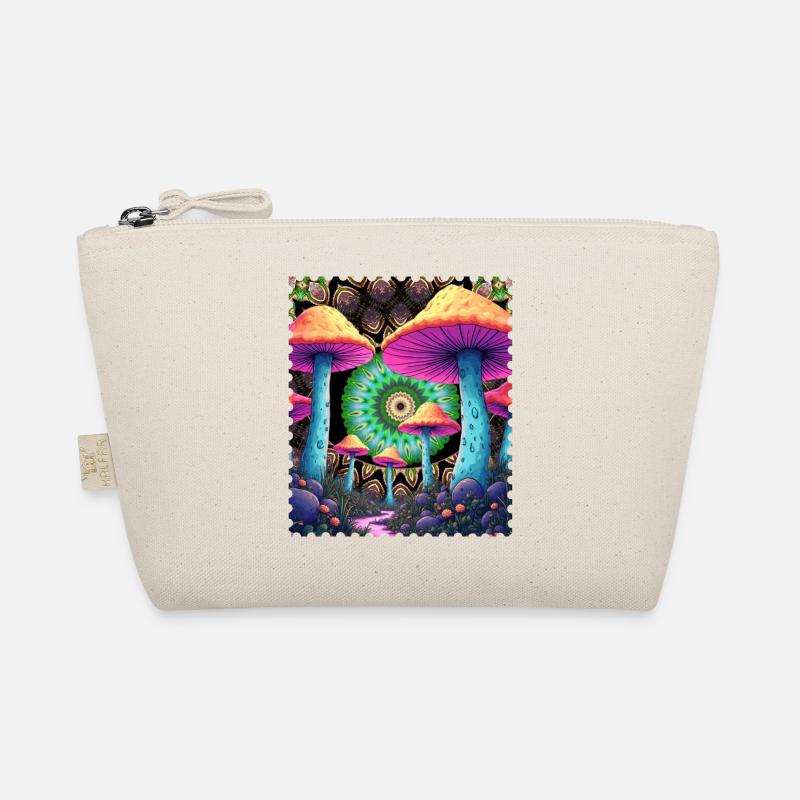 Psychedelic mushrooms in the mandala forest Organic Pouch