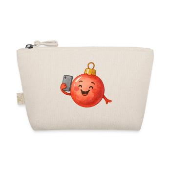 Merry Christmas Ball Selfie - Organic Pouch - nature - Front