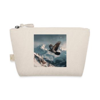 Raven above the snowy peaks Alpine crow - Organic Pouch - nature - Front