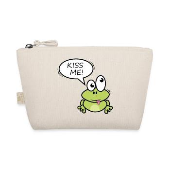 Kiss Me Frog Cartoon - Organic Pouch - nature - Front