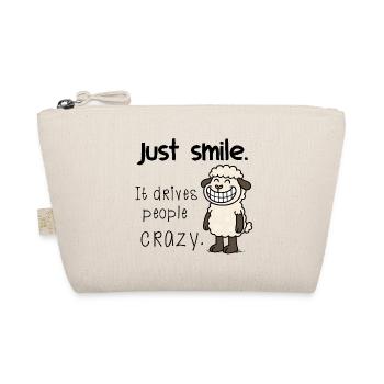 Just Smile – Cheeky Sheep Motif Take it easy - Organic Pouch - nature - Front