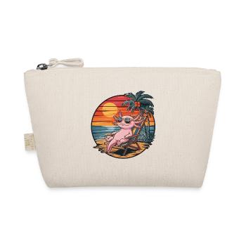 Funny Axolotl on Beach Summer Vacation Sunset - Organic Pouch - nature - Front