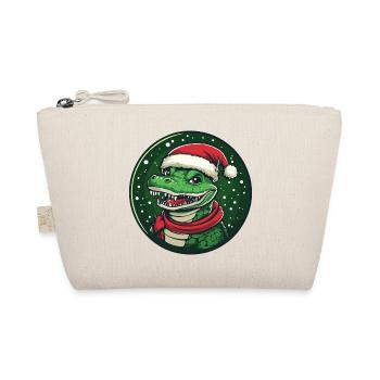 Alligator with Santa Hat - Organic Pouch - nature - Front