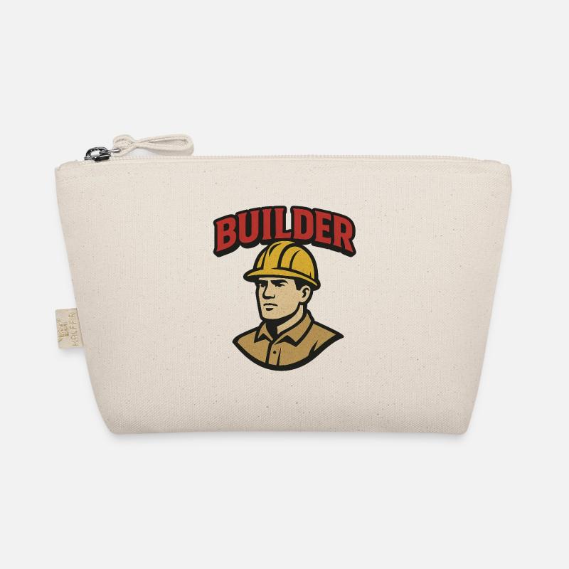 Bauarbeiter Retro-Logo mit Helm Bio-Täschchen