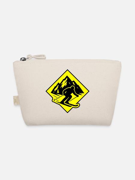 Ski Sport Silhouette Mountains - Organic Pouch - nature - Front