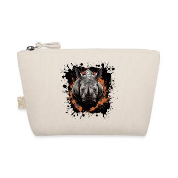 Rhino Animal Splash of Color - Organic Pouch - nature - Front