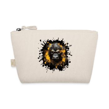 Gorilla Splatter Porträt - Bio-Täschchen - Natur - Vorne