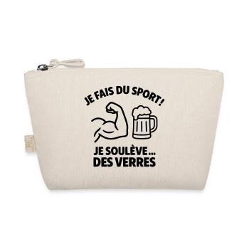 Ich treibe Sport, hebe Brille, mache Humor - Bio-Täschchen - Natur - Vorne