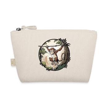 Jungle monkey on a rope - Organic Pouch - nature - Front