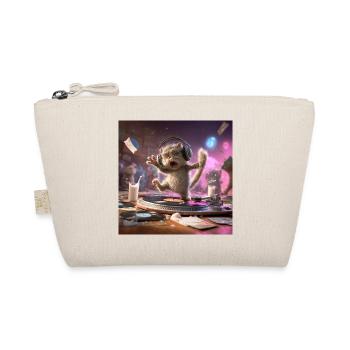 DJ Cat Party Vibes Music Headphone Design - Organic Pouch - nature - Front