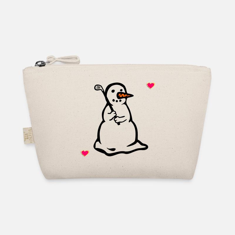 Winter Golfen Kinder Golfspieler Schneemann Bio-Täschchen