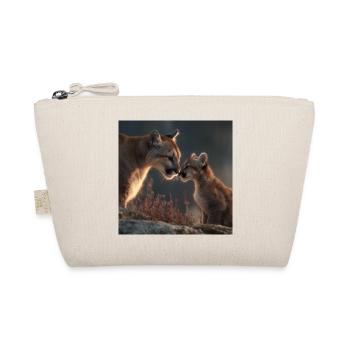 Cougar Mountain Lion Mother & Cub – Pure Love - Organic Pouch - nature - Front