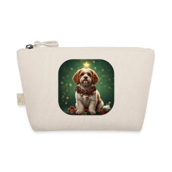 Sternenklare Weihnachten Spinone-Welpe mit Glocke - Bio-Täschchen - Natur - Vorne