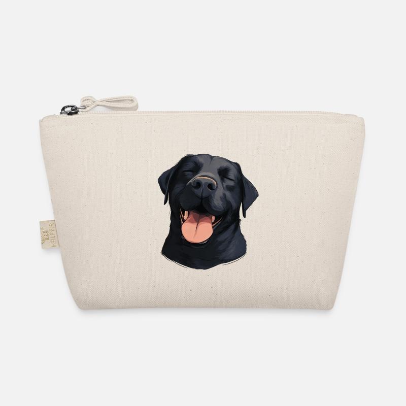 Happy Schwarzer Labrador - Hund mit Lächeln Bio-Täschchen