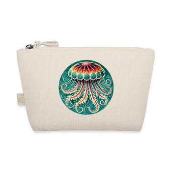 Vibrant Jellyfish Mandala - Organic Pouch - nature - Front