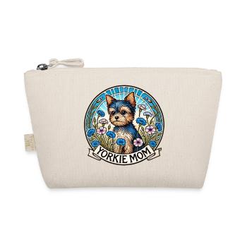 Yorkie Mom Blumenemblem - Bio-Täschchen - Natur - Vorne