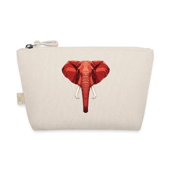 Tête d’éléphant géométrique rouge - Trousse biologique - nature - Devant