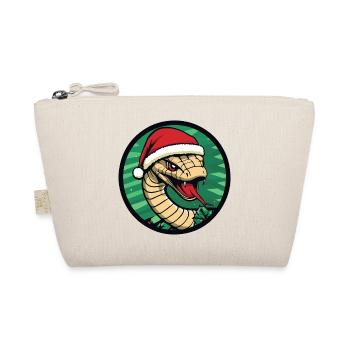 Snake with Santa Hat Emblem - Organic Pouch - nature - Front