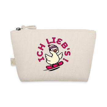 Skiing Love Goose Winter - Organic Pouch - nature - Front