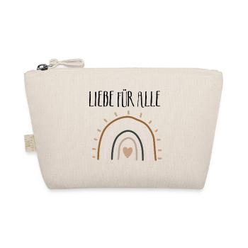 Liebe für alle, Regenbogen, Boho-Style, Frieden - Bio-Täschchen - Natur - Vorne