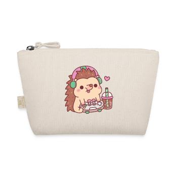 Hérisson mignon avec manette de jeu et thé boba - Trousse biologique - nature - Devant