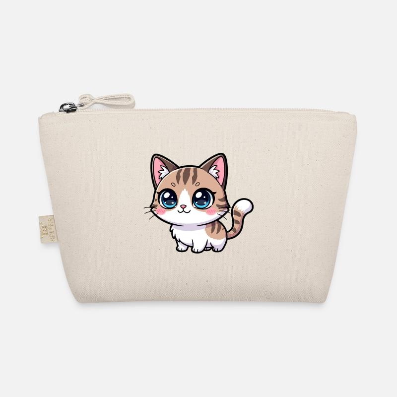 Kawaii Tabby-Kätzchen Großäugig Bio-Täschchen