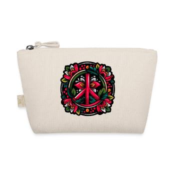 Peace Symbol im bunten Surfer Sticker Style - Bio-Täschchen - Natur - Vorne