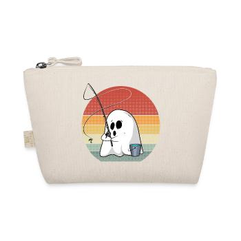 Funny Ghost Fishing Retro Sunset Spooky Hobby Gift - Organic Pouch - nature - Front