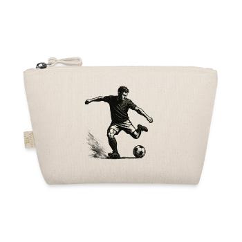 Fußballspieler beim Torschuss Illustration - Bio-Täschchen - Natur - Vorne