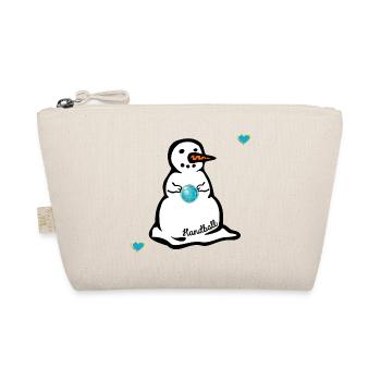 Winter Handball Kinder Schneemann - Bio-Täschchen - Natur - Vorne