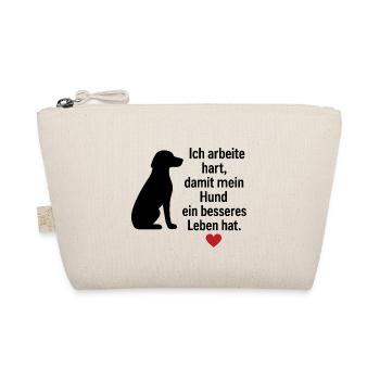 lustiges-hundeshirt-ich-arbeite-hart-hund.png - Organic Pouch - nature - Front