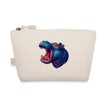 Hippopotame néon avec le museau ouvert - Trousse biologique - nature - Devant