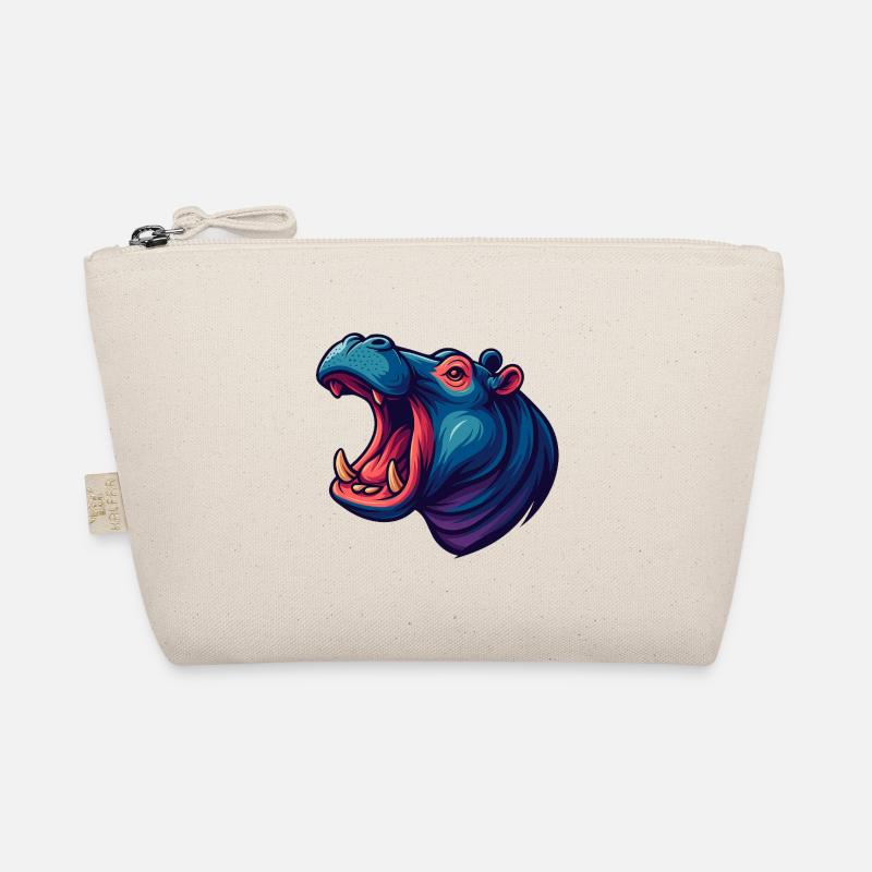 Neon hippo with an open muzzle Organic Pouch