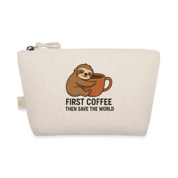 Sloth Coffee Morgen: Rette die Welt - Bio-Täschchen - Natur - Vorne