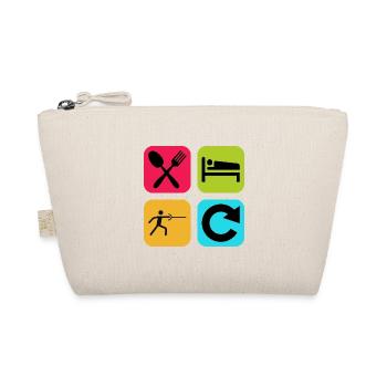 Eat Sleep Fencing Repeat Funny Quote Sword - Organic Pouch - nature - Front