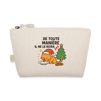 Festive Christmas Cat Who Refuses Drinking - Organic Pouch - nature - Front
