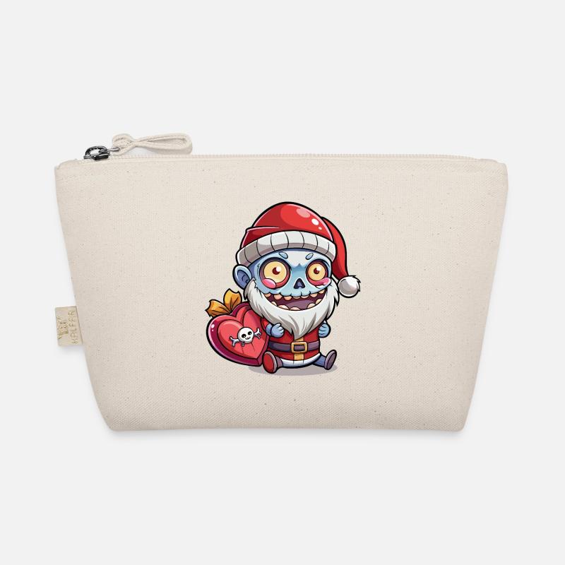 Blaues Zombie-Weihnachtsmannherz Bio-Täschchen