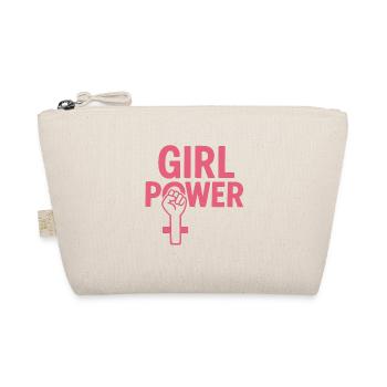 Girl Power Pink Fist Emblem - Organic Pouch - nature - Front